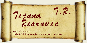 Tijana Riorović vizit kartica